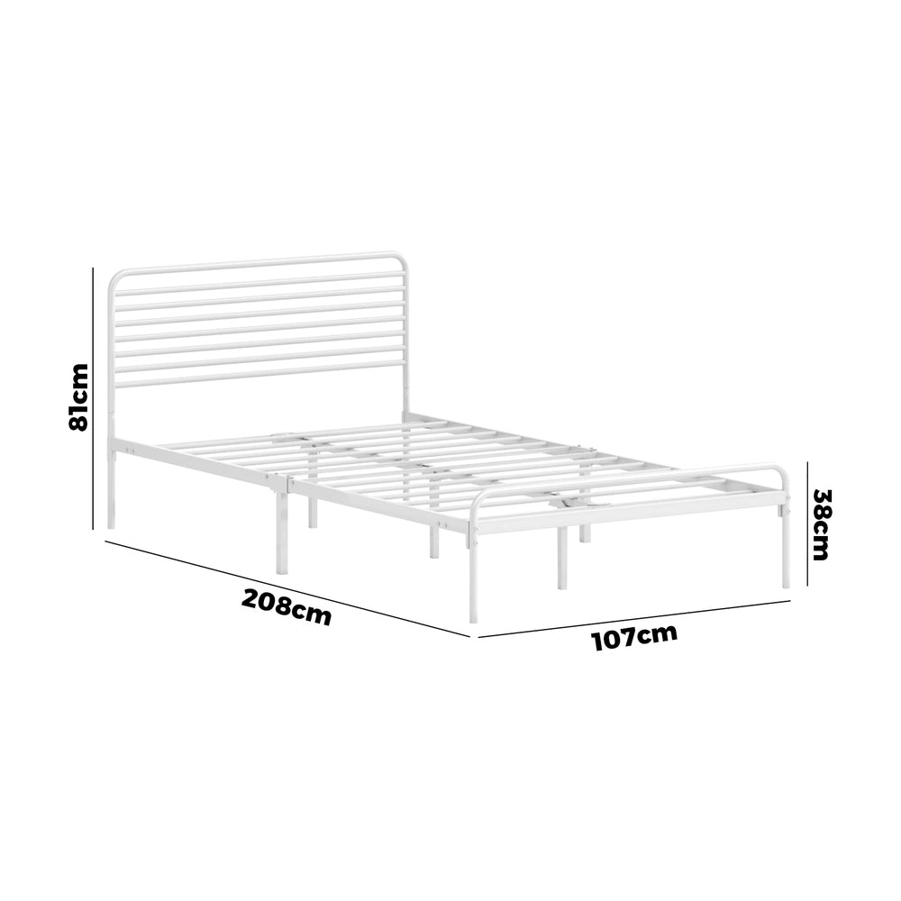 Metal Bed Frame Size Platform White