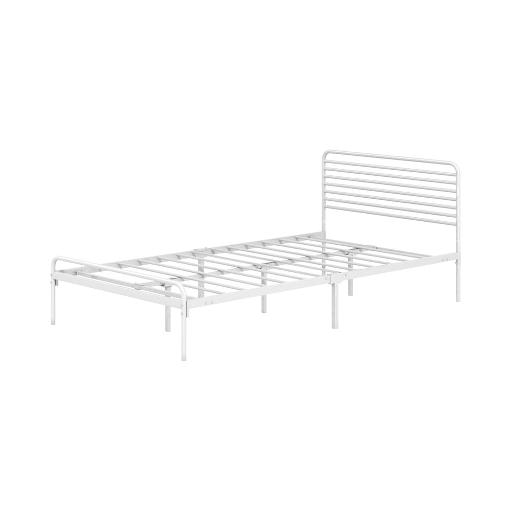 Metal Bed Frame Size Platform White