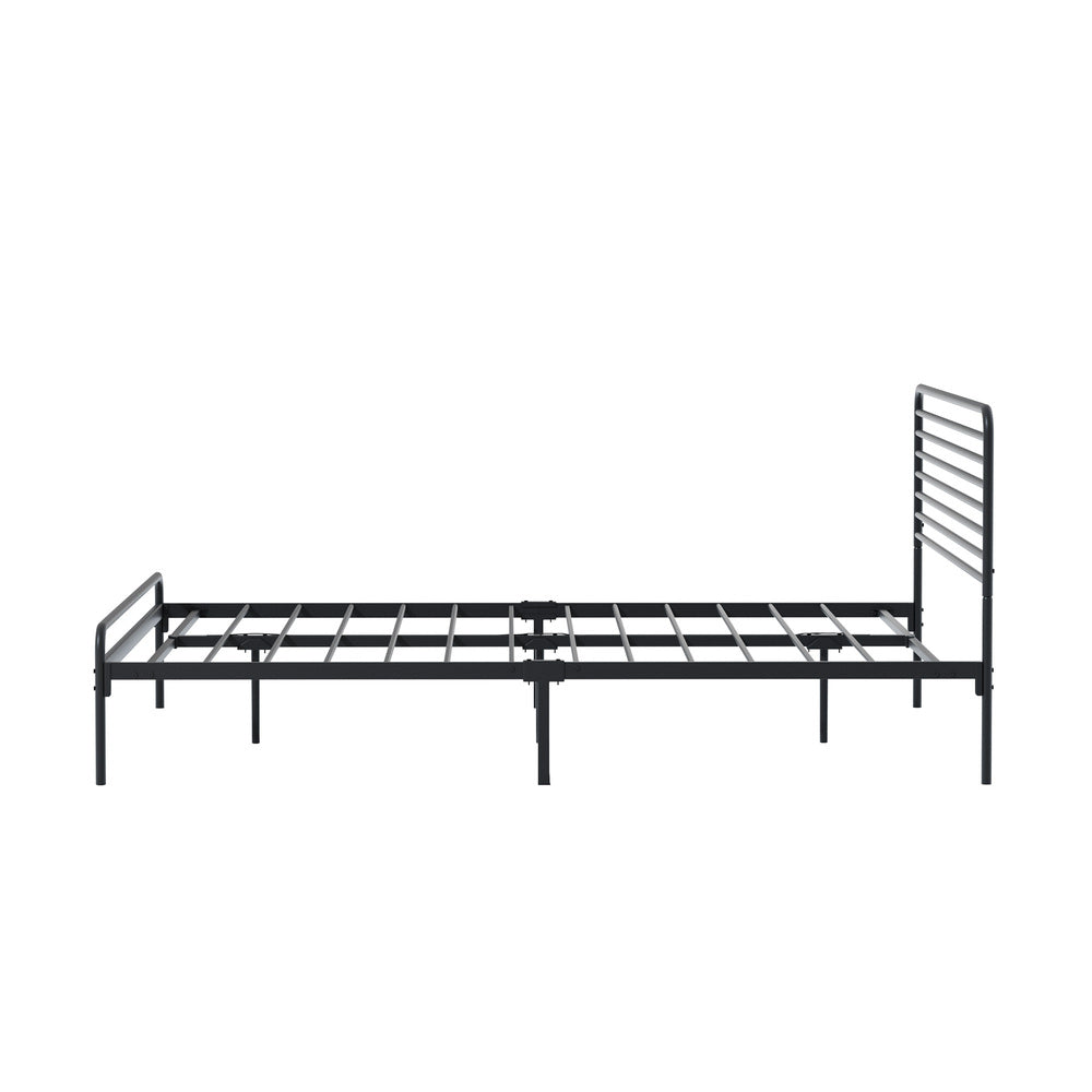 Double/Queen/King Single Metal Bed Frame Railing-style Black