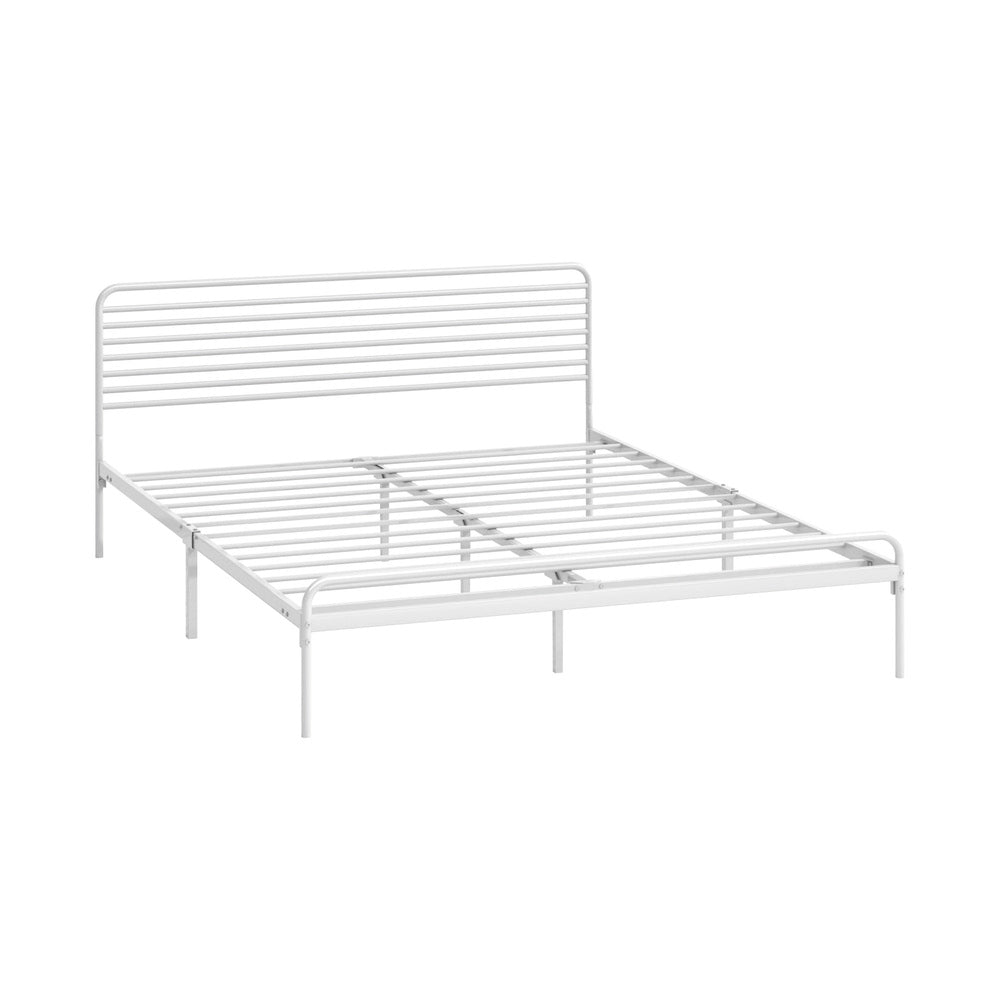 Metal Bed Frame Size Platform White