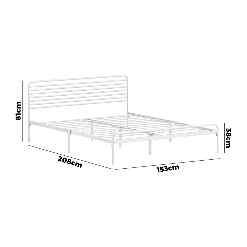 Metal Bed Frame Size Platform White