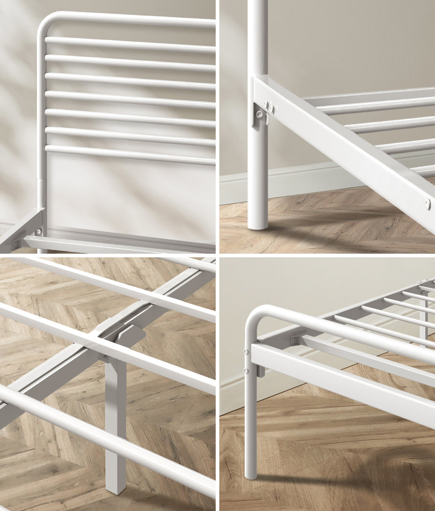 Metal Bed Frame Size Platform White