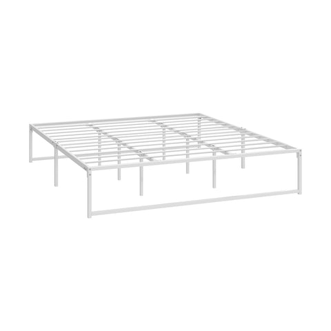 Metal Bed Frame King Size Beds Base Platform Black/White