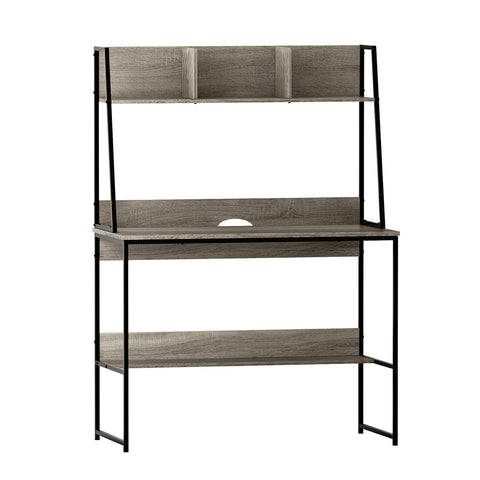 Computer Desk Bookshelf Storage Grey 100Cm