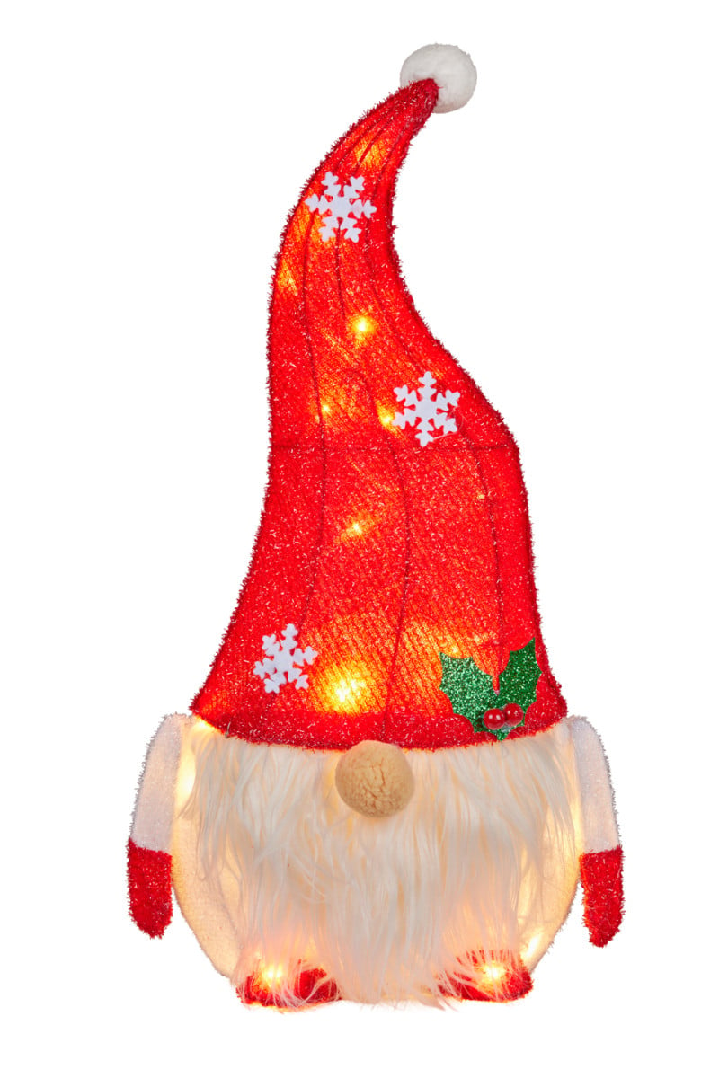 Christmas Gnome Display with Lights - 51cm