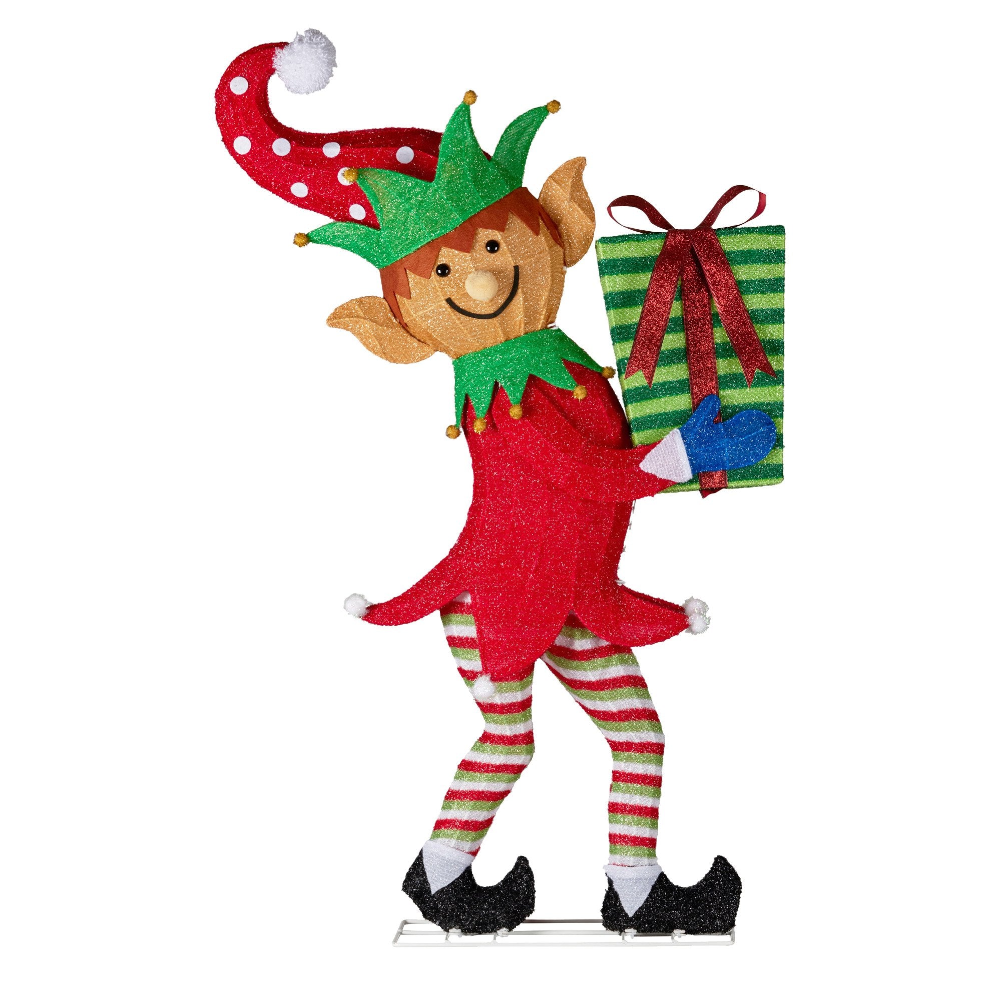 Christmas Elf Display with Lights - 125cm