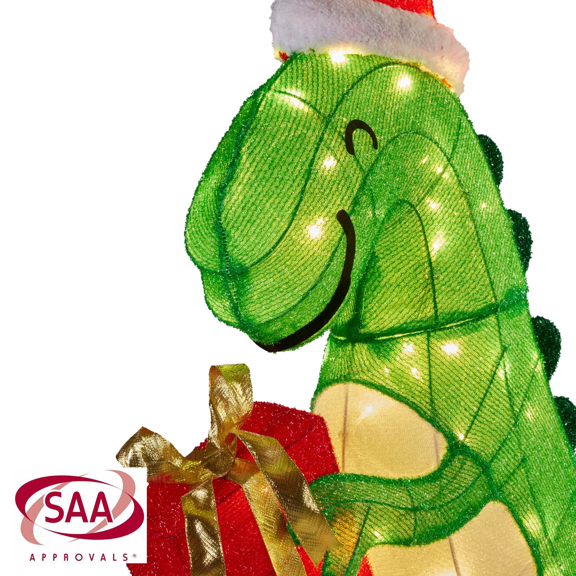 Christmas Dinosaur Display with Lights - 90cm