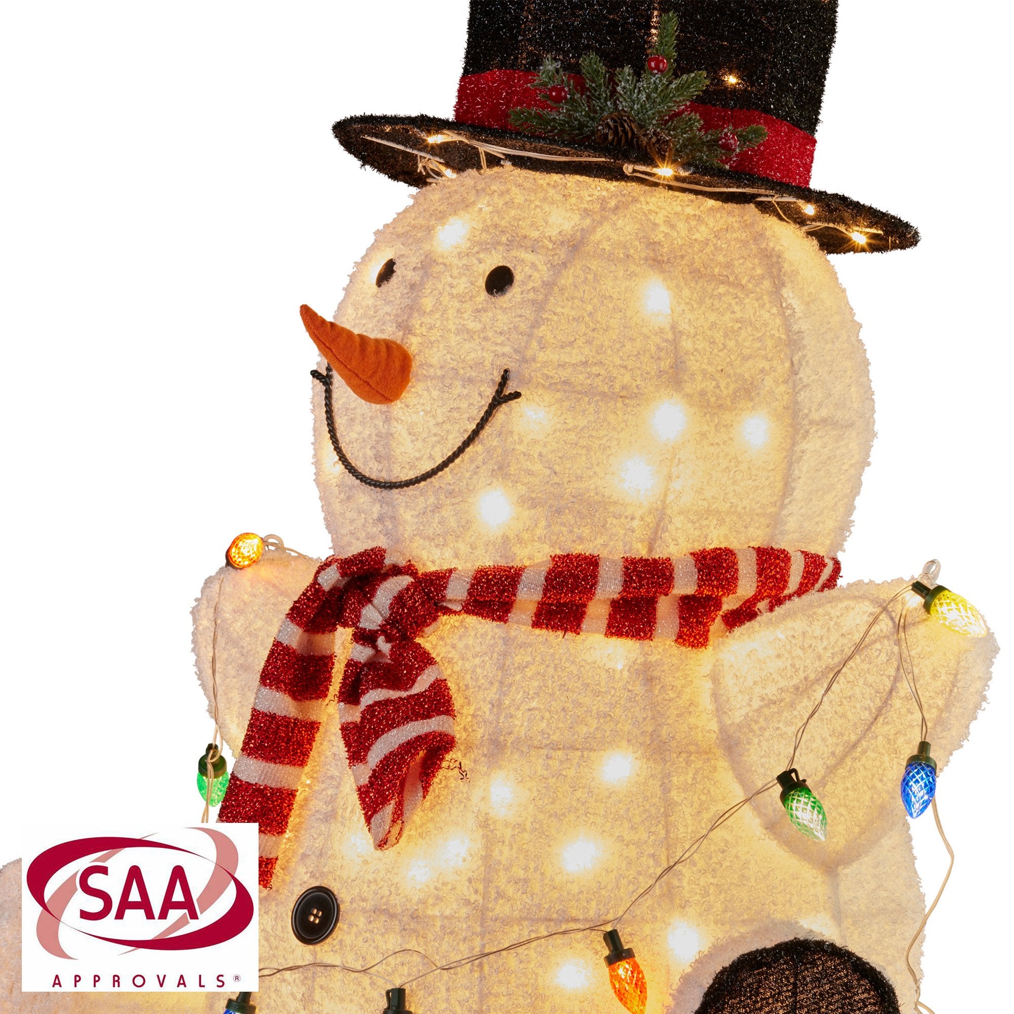 82cm Sitting Snowman Christmas Display with Lights