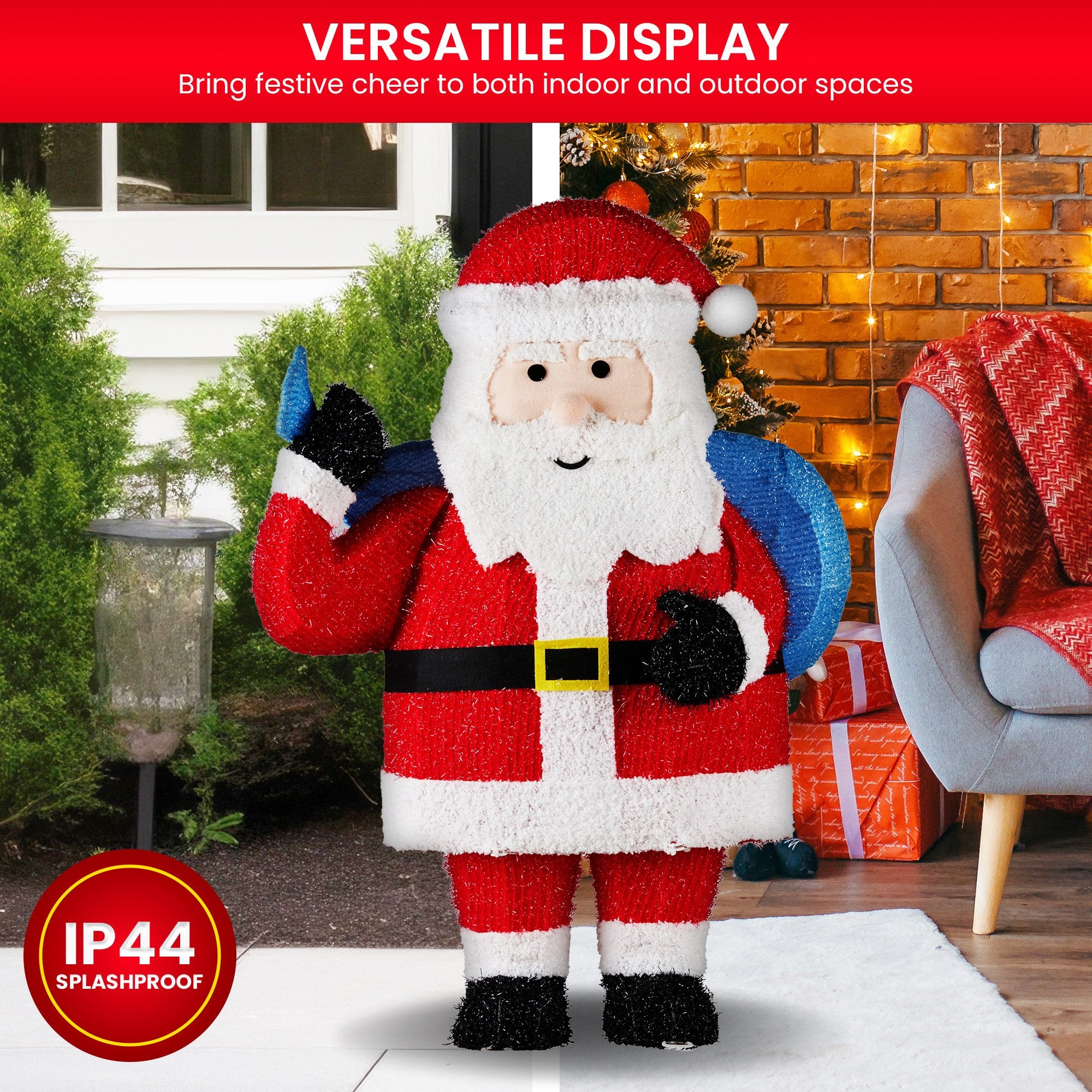 81cm Christmas Santa Display with Lights