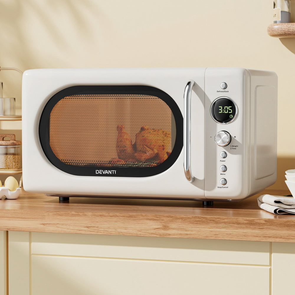 20L Microwave Oven 700W Cream