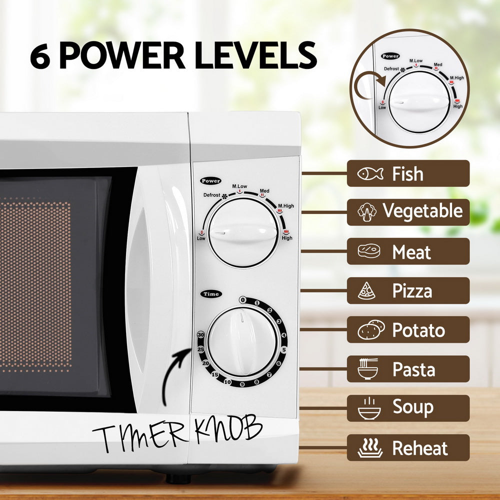 20L Microwave Oven 800W White