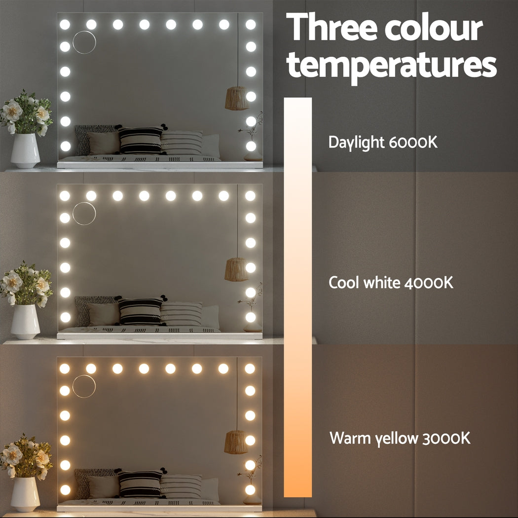 Makeup Mirror Hollywood Vanity with LED Light Tabletop Wall