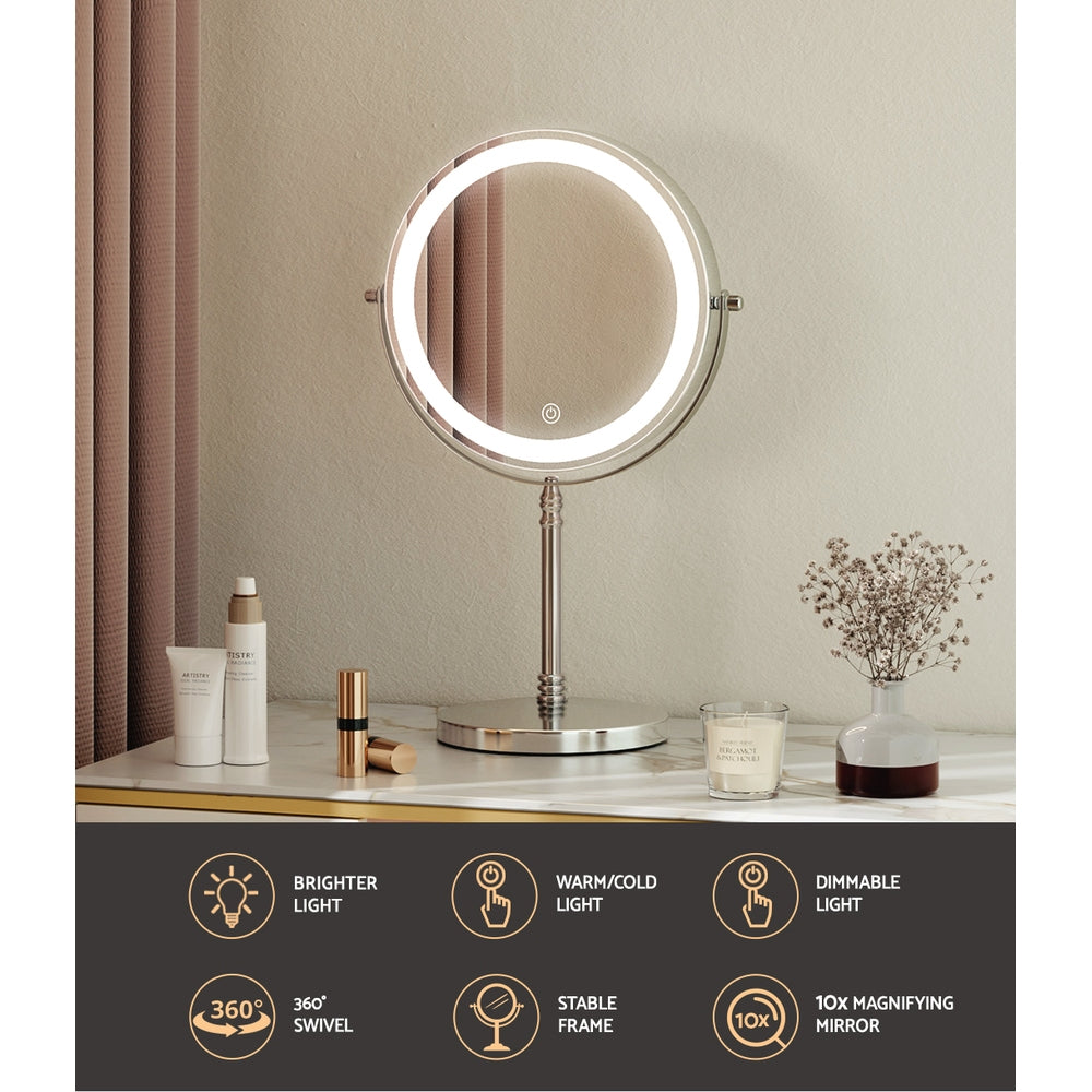 10X Magnifying LED Makeup Mirror - 20x20CM