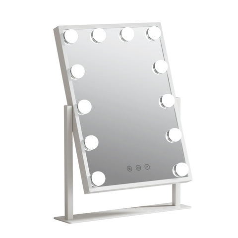 Makeup Mirror 30x41cm Hollywood Vanity with LED Light Rotation Tabletop