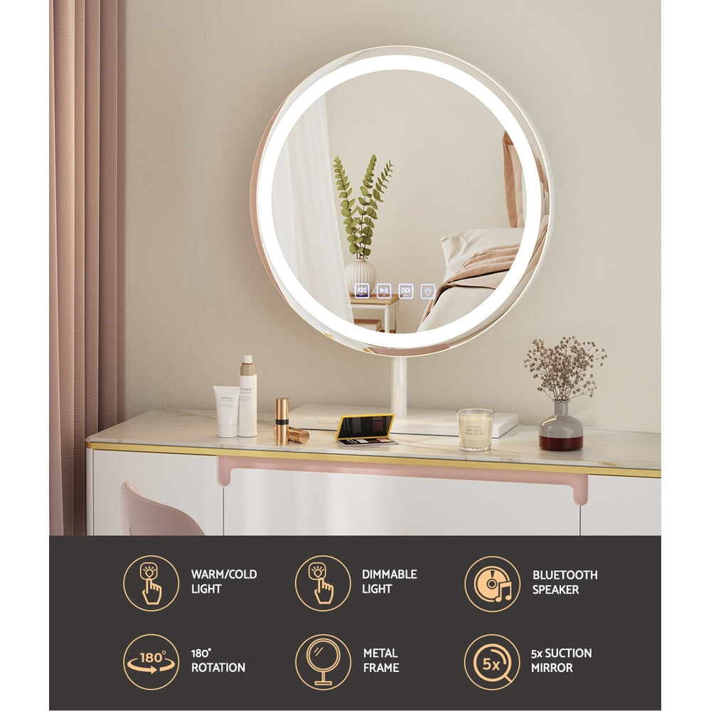 Round Hollywood Vanity LED Makeup Mirror - 40x40CM