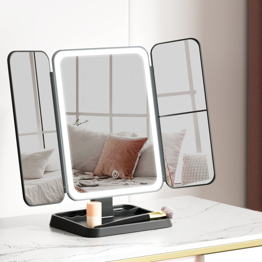 Modern LED Lighted Vanity Mirror - Tri-Fold