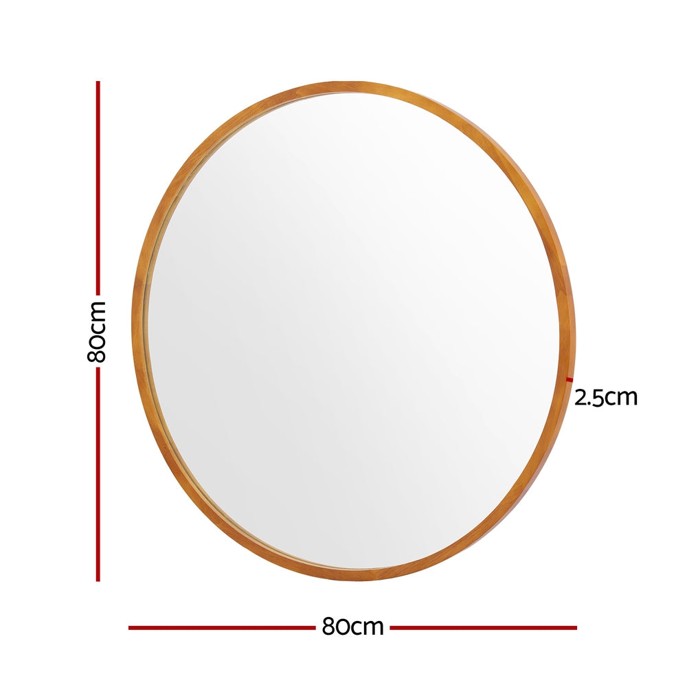 Wall Mirror Wooden Makeup 80cm