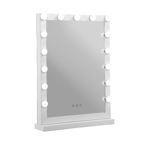 Makeup Mirror 43x61cm Hollywood Vanity with LED Light Tabletop White