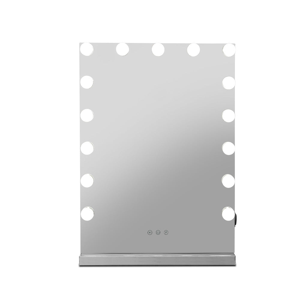 Makeup Mirror 43x61cm Hollywood Vanity with LED Light Tabletop Wall