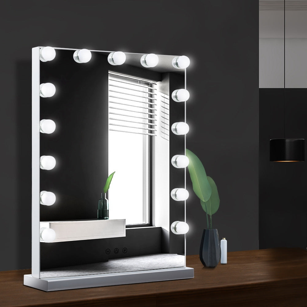 Makeup Mirror 43x61cm Hollywood Vanity with LED Light Tabletop Wall