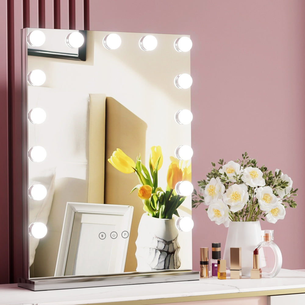 Makeup Mirror 43x61cm Hollywood Vanity with LED Light Tabletop Wall