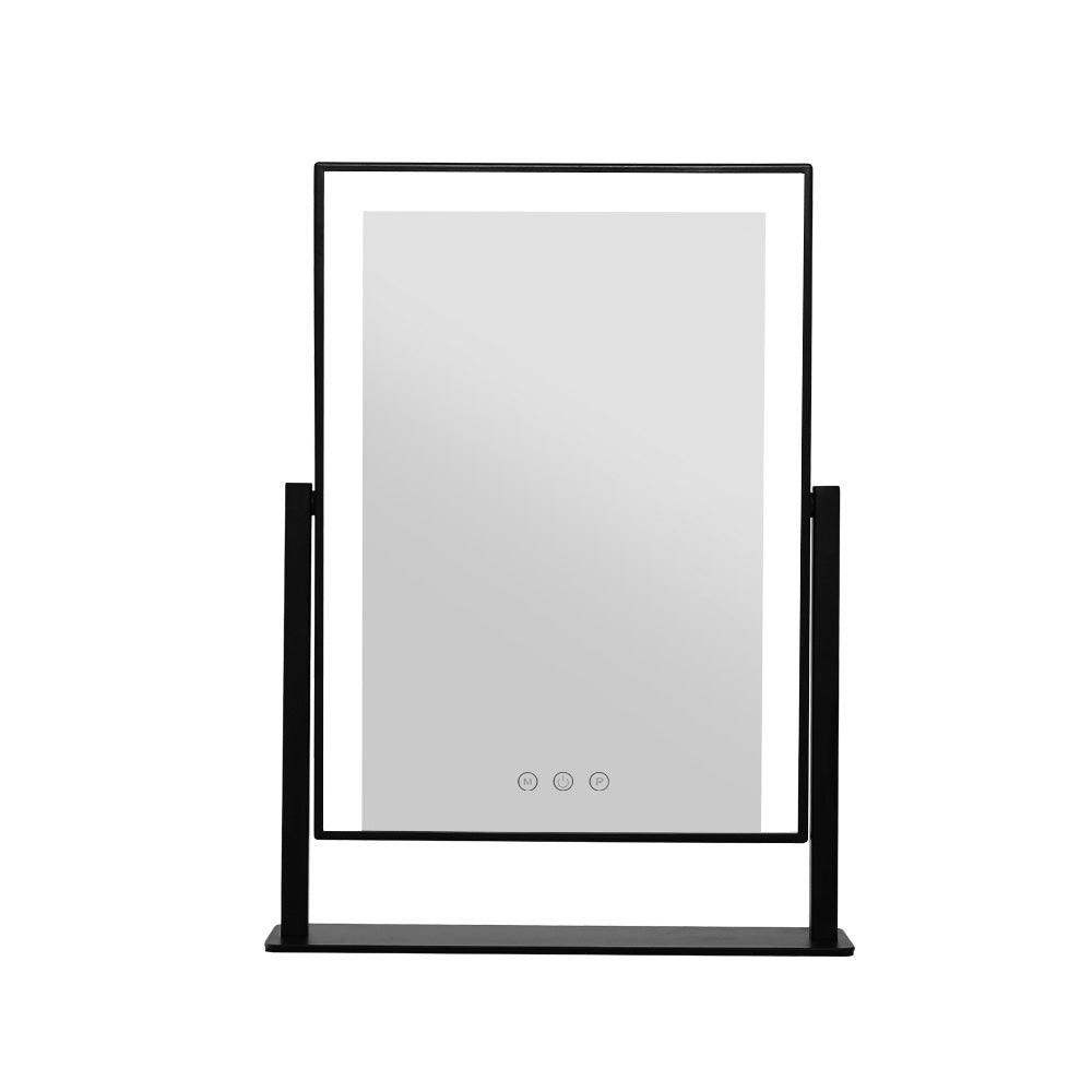 Makeup Mirror 25x30cm Hollywood Vanity with LED Light Rotation Black