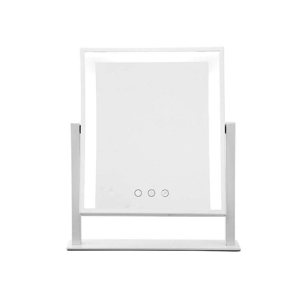 Makeup Mirror 25x30cm Hollywood Vanity with LED Light Rotation White