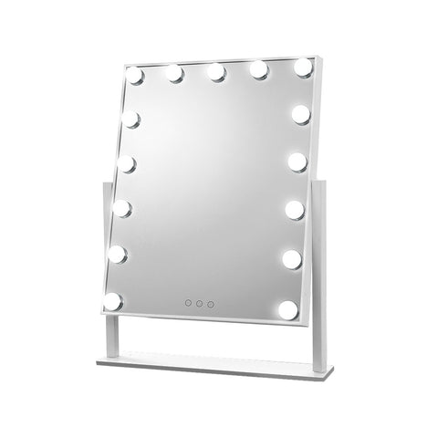 Makeup Mirror 40x50cm Hollywood Vanity with LED Light Rotation Tabletop