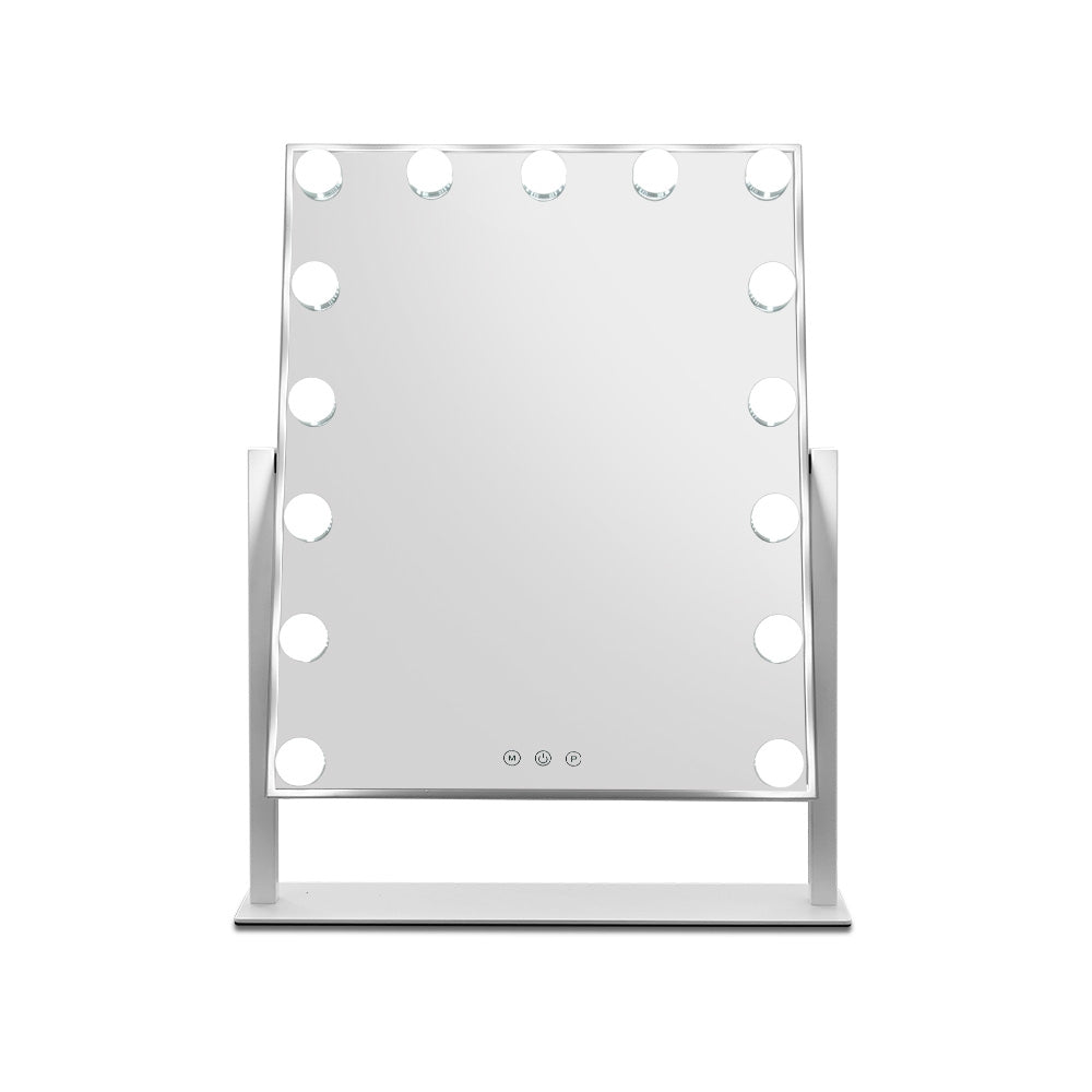 Makeup Mirror 40x50cm Hollywood Vanity with LED Light Rotation Tabletop