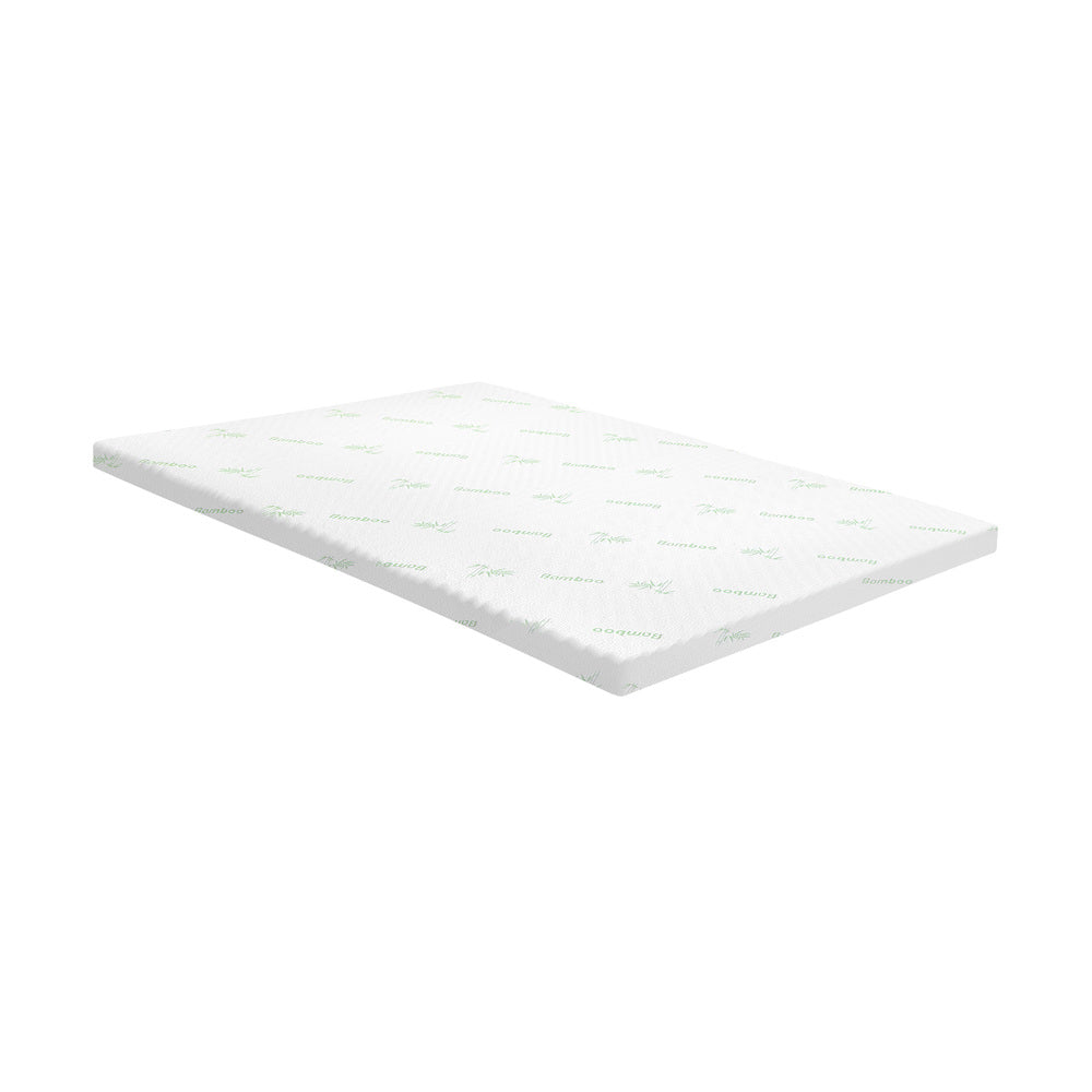 Memory Foam Mattress Topper Cool Gel Bamboo Cover 7-Zone 8CM