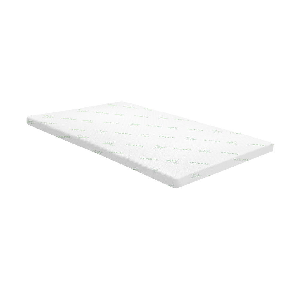 Memory Foam Mattress Topper Cool Gel Bamboo Cover 7-Zone 8CM