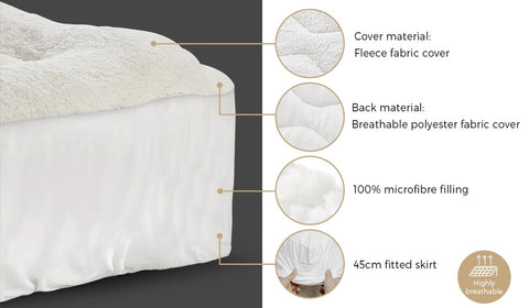Fleece Mattress Topper Reversible Pillowtop Double/King Single/Queen