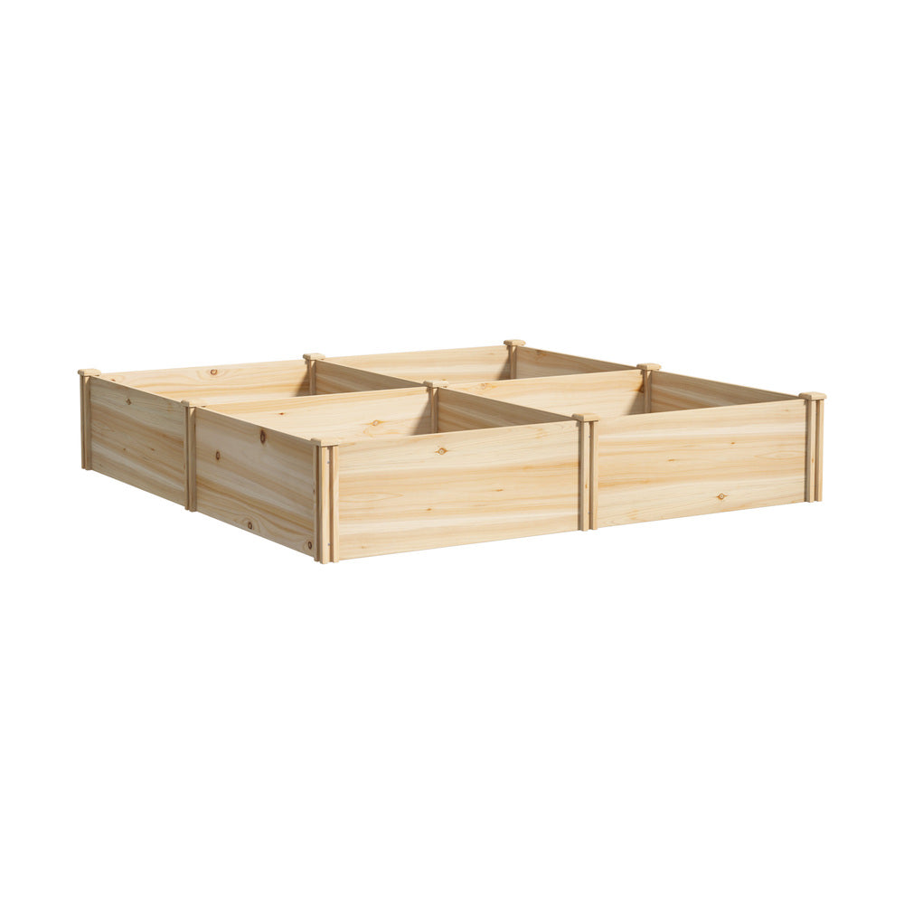 Garden Bed Set of 4 Raised Wooden Planter 80x80x30cm