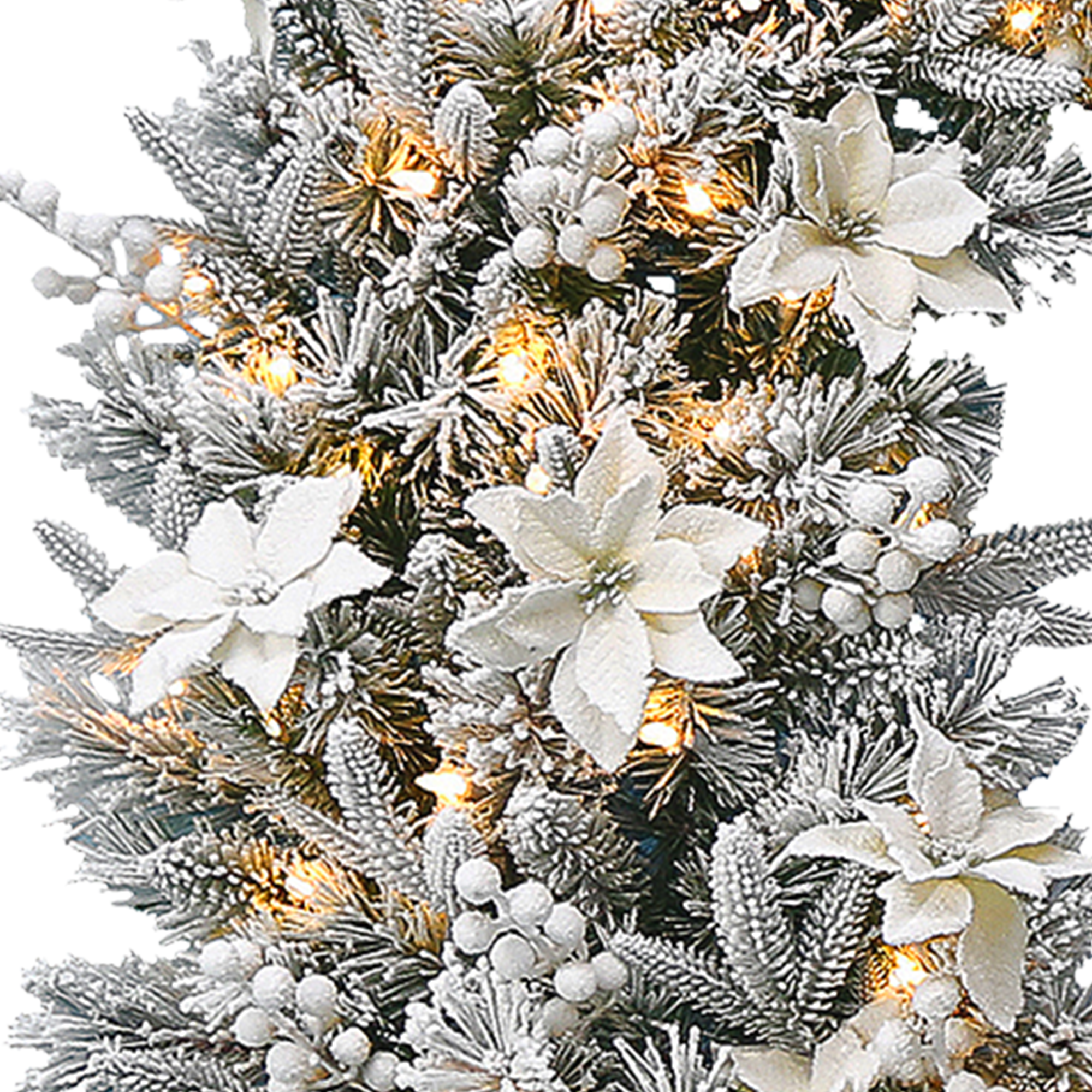 Frosted Colonial Pre-Lit Christmas Wreath - 122cm