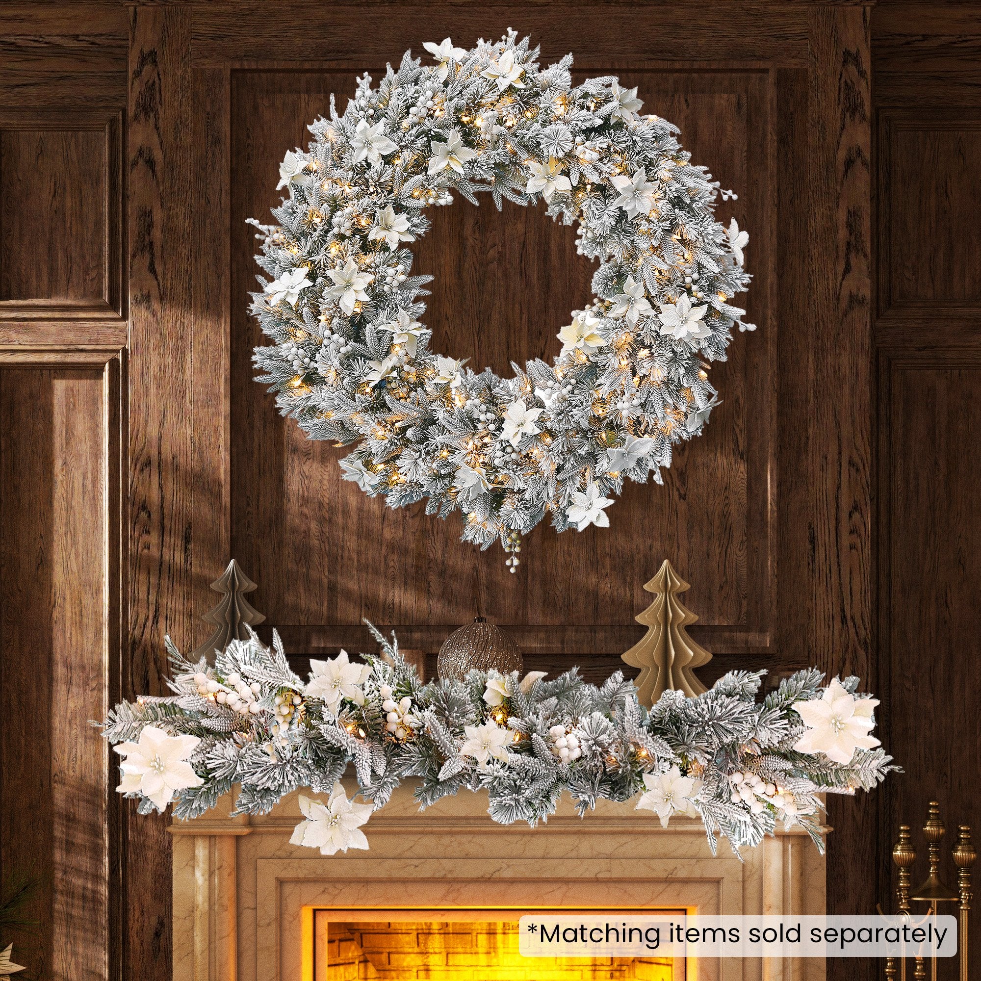 Frosted Colonial Christmas Garland - 274cm