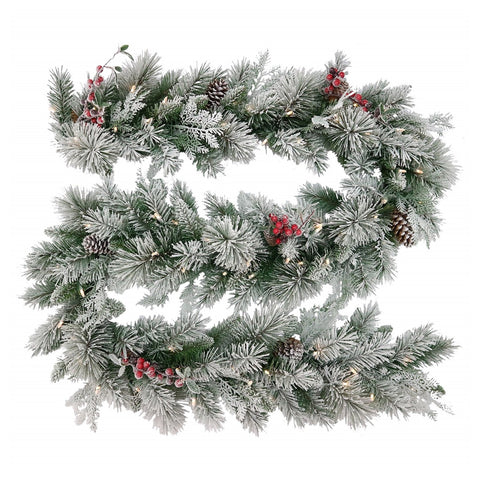 National Tree Company Snowy Bedford Christmas Garland - 274cm