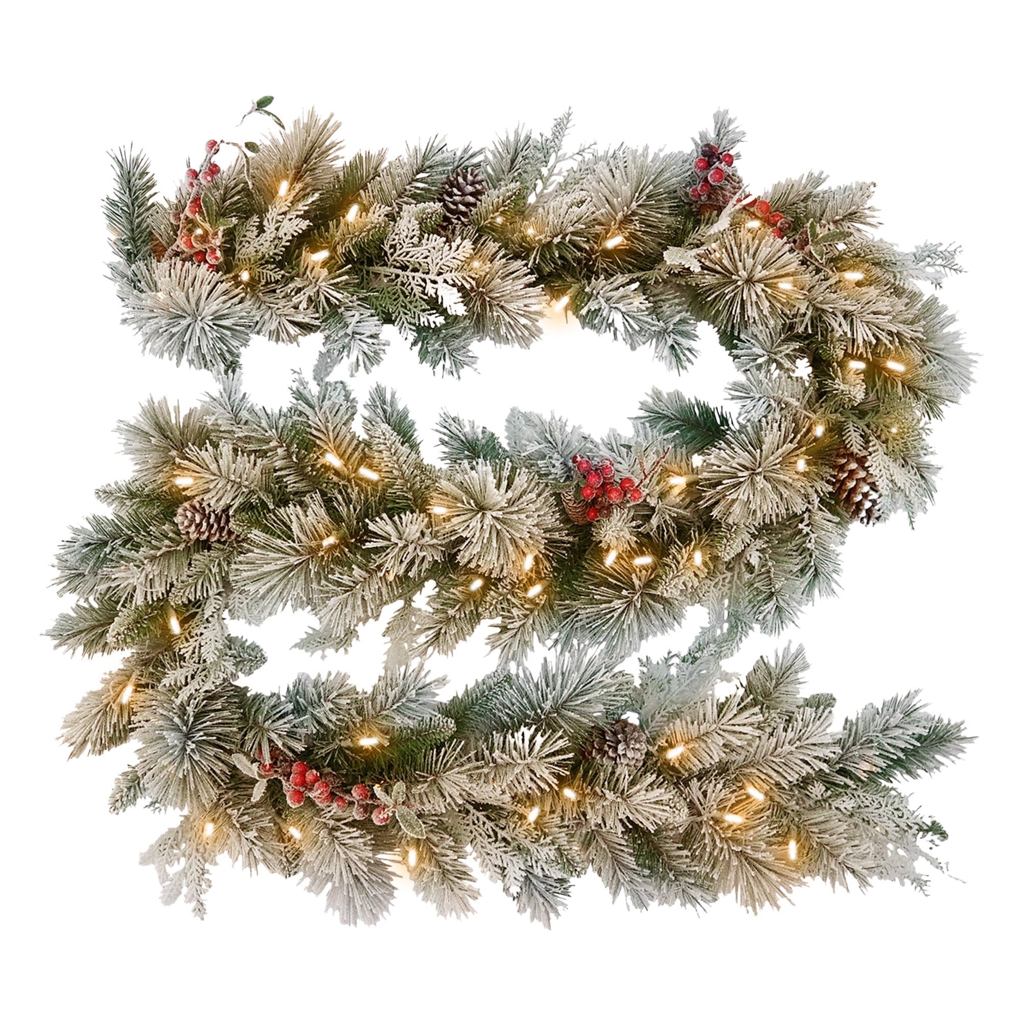 National Tree Company Snowy Bedford Christmas Garland - 274cm