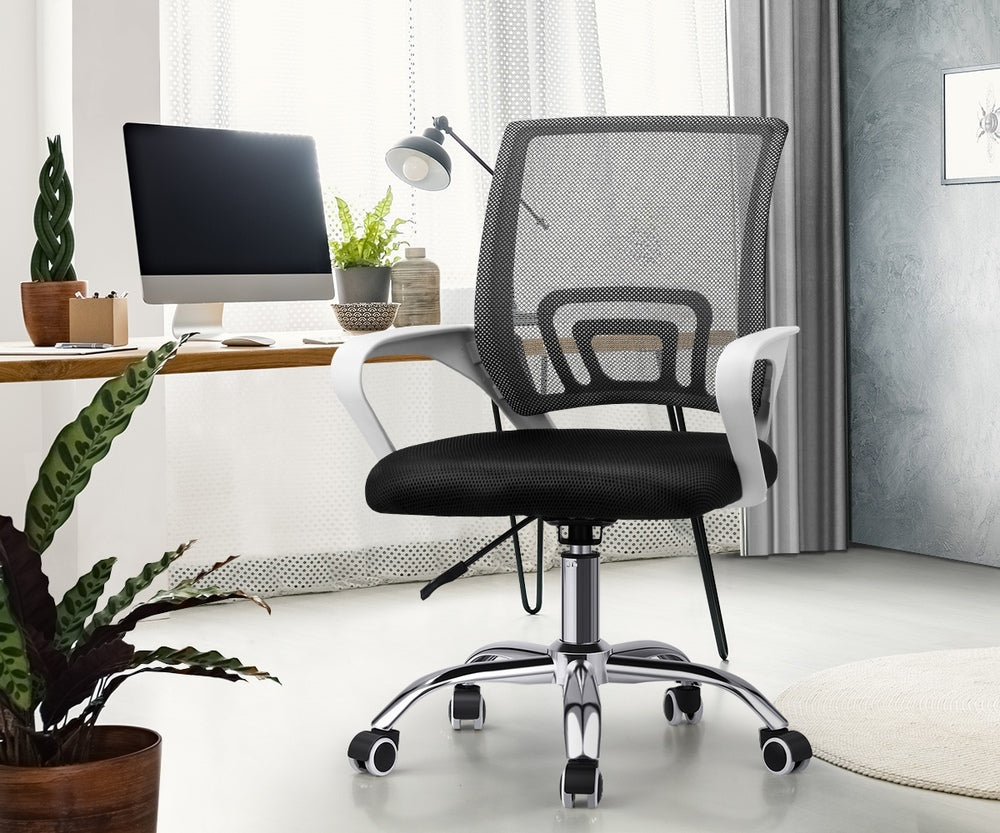 Mesh Office Chair Foam Seat White&Black