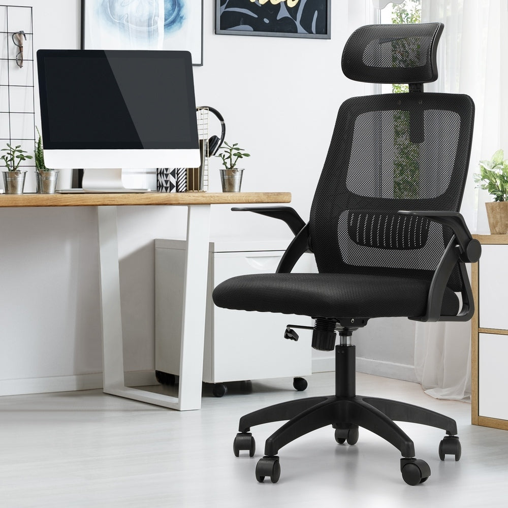 Office Chair Home Computer Chairs Black Gaming Chair Mesh Headrest and Backrest