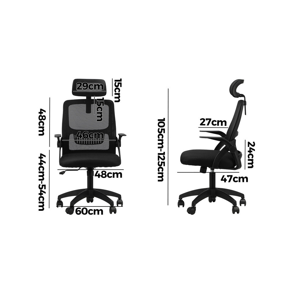 Office Chair Home Computer Chairs Black Gaming Chair Mesh Headrest and Backrest