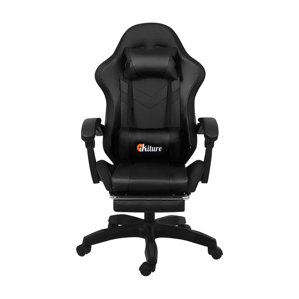 Gaming Chair 7 RGB LED 8 Points Massage Racing Recliner Office Computer Black