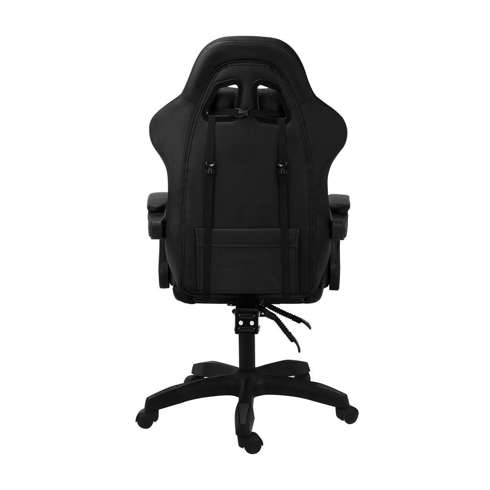 Gaming Chair 7 RGB LED 8 Points Massage Racing Recliner Office Computer Black