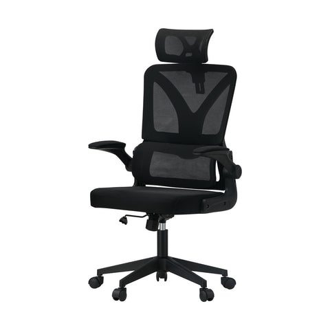 Mesh Office Chair D-Shape Back Support Black