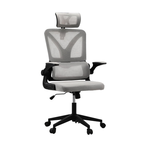 Mesh Office Chair Adjustable Lumbar Support D-Shape BK&GY