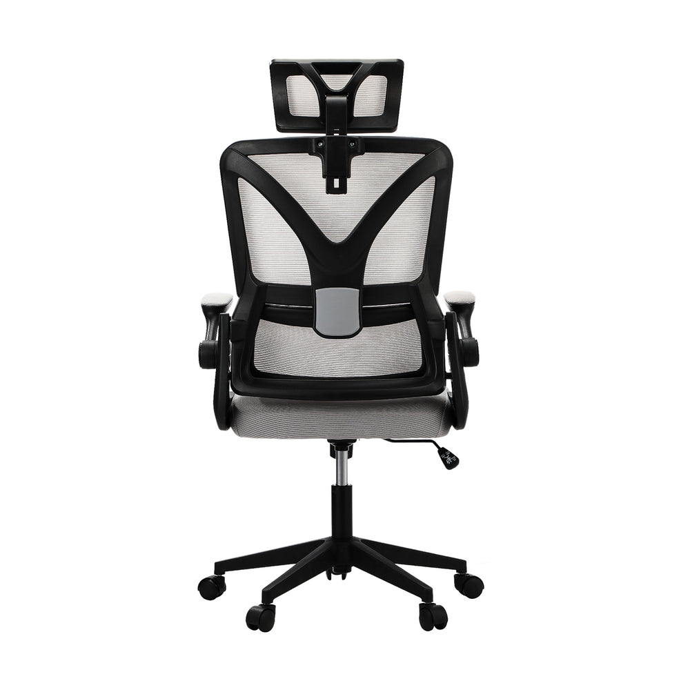 Mesh Office Chair Adjustable Lumbar Support D-Shape BK&GY