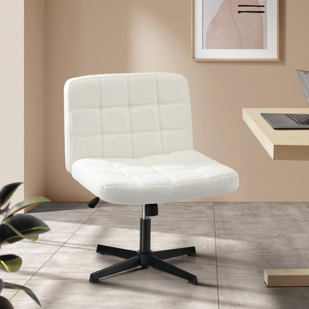 Mid Back Office Chair Wide Seat Black/Brown/White