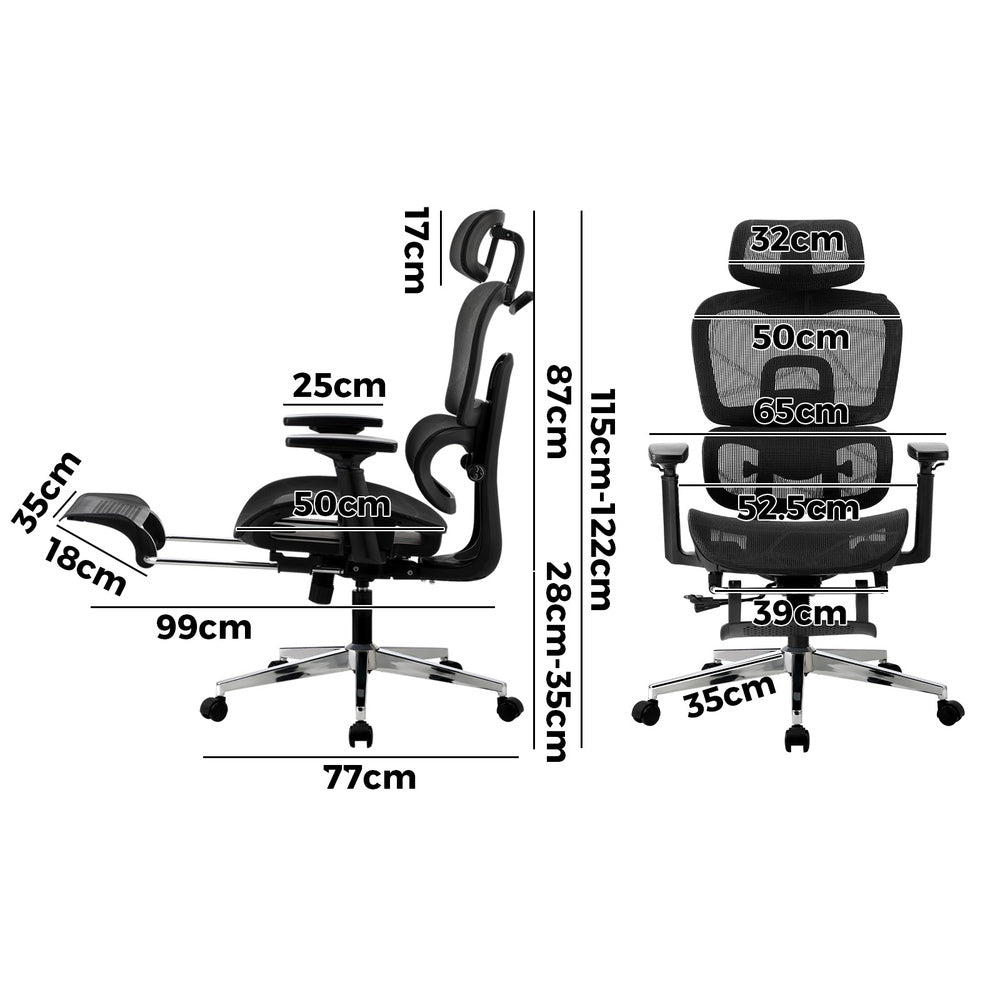 Ergonomic Office Chair Mesh Executive Seat Black/Grey/White