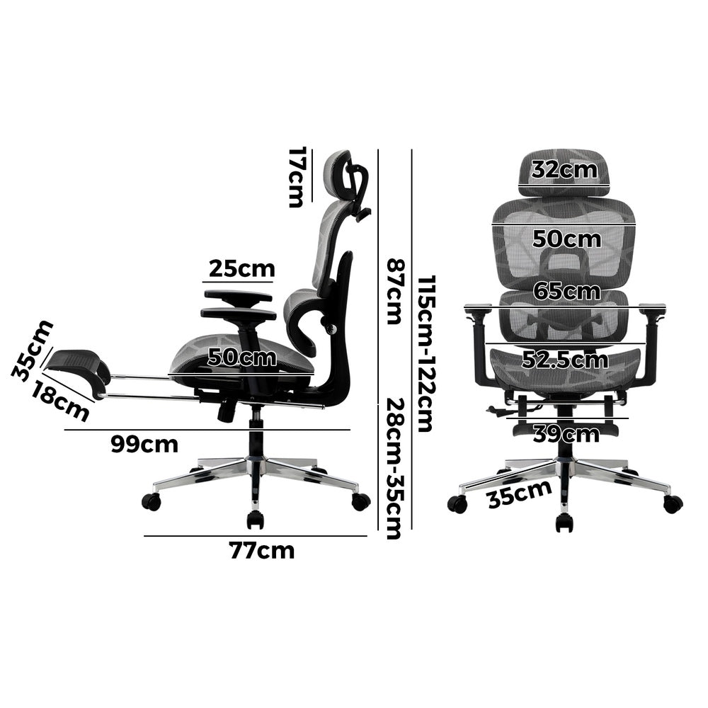 Ergonomic Office Chair Mesh Executive Seat Black/Grey/White