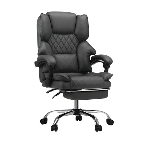 Massgae Office Chair Recliner Racing Computer Chairs PU Footrest Grey