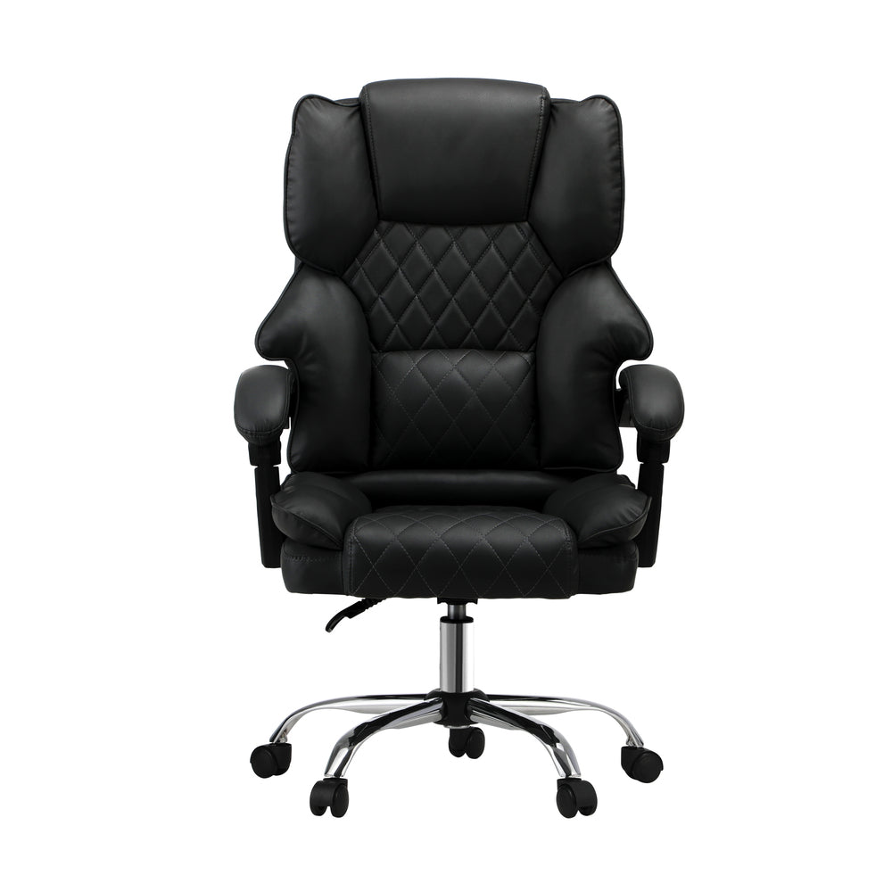 Massgae Office Chair Computer Racer PU Leather Seat Recliner Black